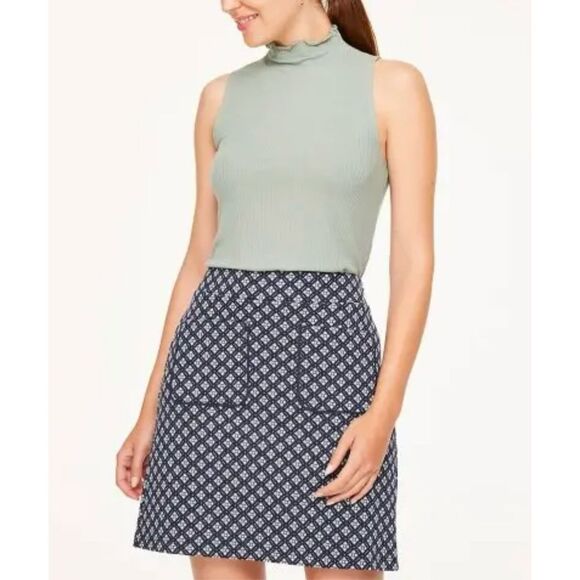 LOFT Women’s Size 2 Geo Jacquard A-Line Skirt - Picture 1 of 6